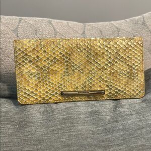 Brahmin Yellow Snakeskin Clutch
